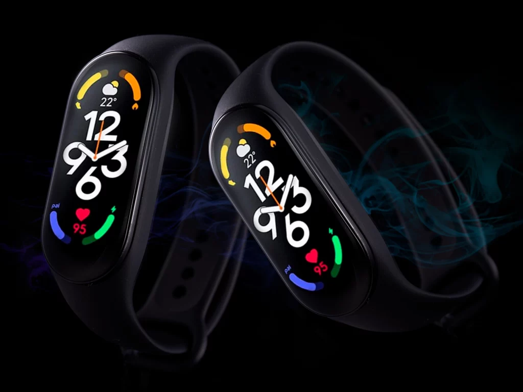 fotografía de producto Xiaomi Mi Band 7 con humo